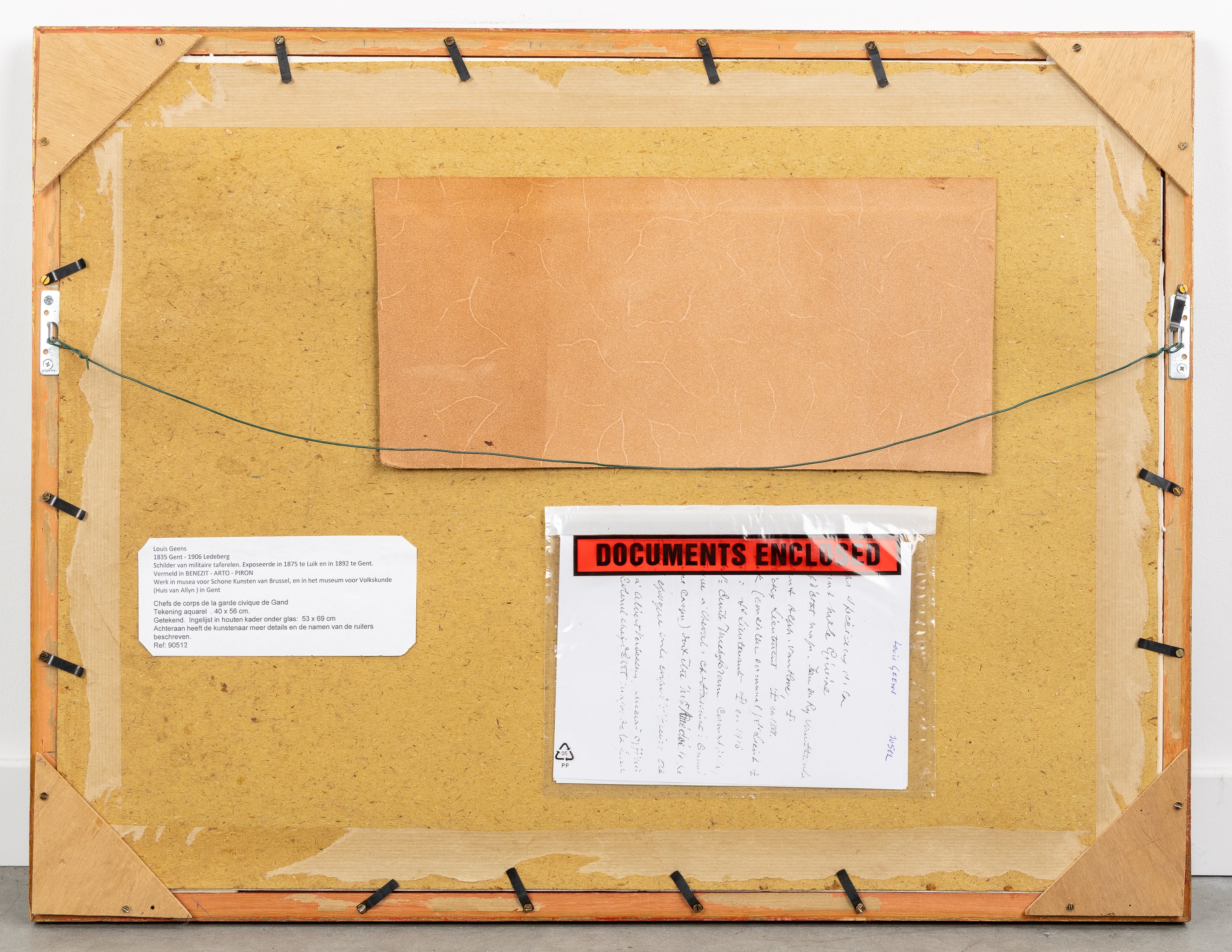 Artwork by Louis Geens, La Réunion des Chefs de Corps de la Garde Civique de Gand, Made of Watercolour And Ink On Paper