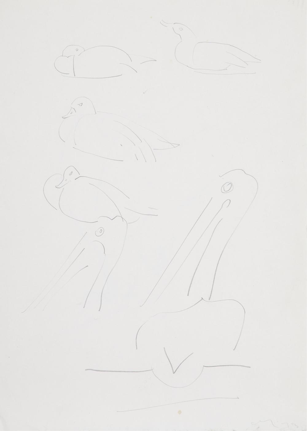 Artwork by Jon Molvig, Pair of Sketches by Molvig, Made of Pencil On Paper