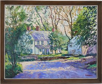 Farmhouse façade with a covered porch - Ray Overpeck