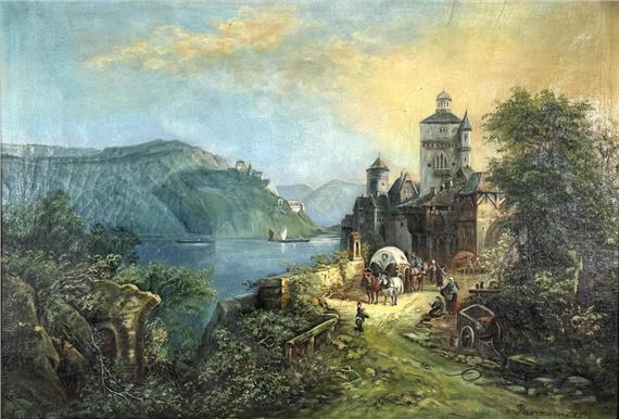 Romantisch rivierlandschap - H. Peterman