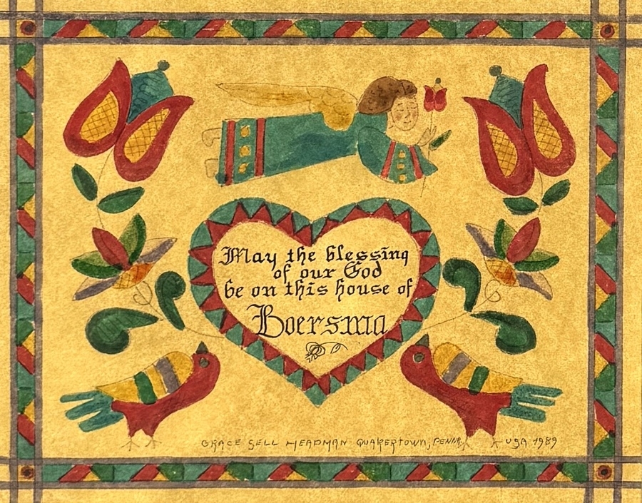 Artwork by Grace Sell Headman, House Blessing, Made of Paper, mixed media with watercolor, gouache, and pen