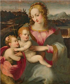 Madonna with Jesus and John the Baptist as a child - Francesco Brini