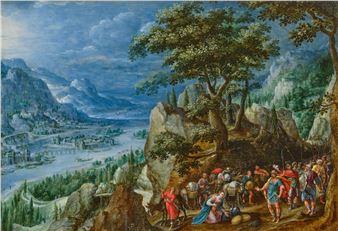 David and Abigail in a landscape - Marten van Valckenborch