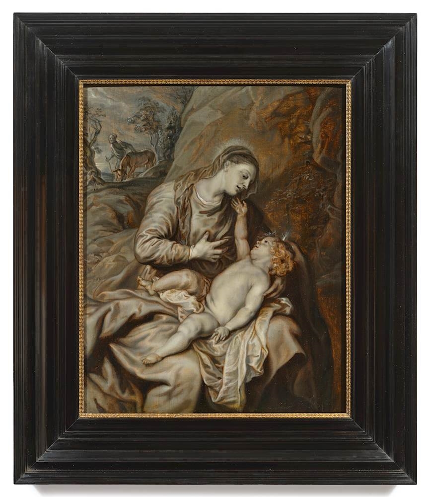 Artwork by Abraham van Diepenbeeck, Rest on the flight into Egypt, Made of Oil On Panel