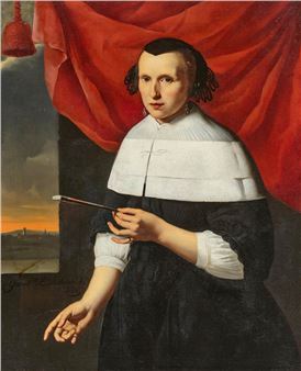 Portrait of a noblewoman with a fan - Gerard van Bronchorst