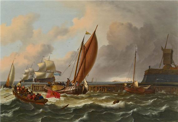 Tsar Peter the Great in his boeier before Amsterdam - Ludolf Backhuysen I