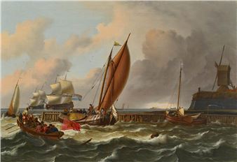 Tsar Peter the Great in his boeier before Amsterdam - Ludolf Backhuysen I