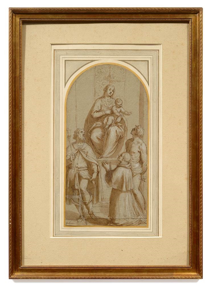 Jacopo Palma il Giovane | The Madonna enthroned with the infant Jesus ...