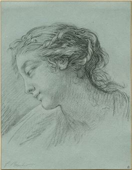 Portrait of a girl in profile to the left - François Boucher