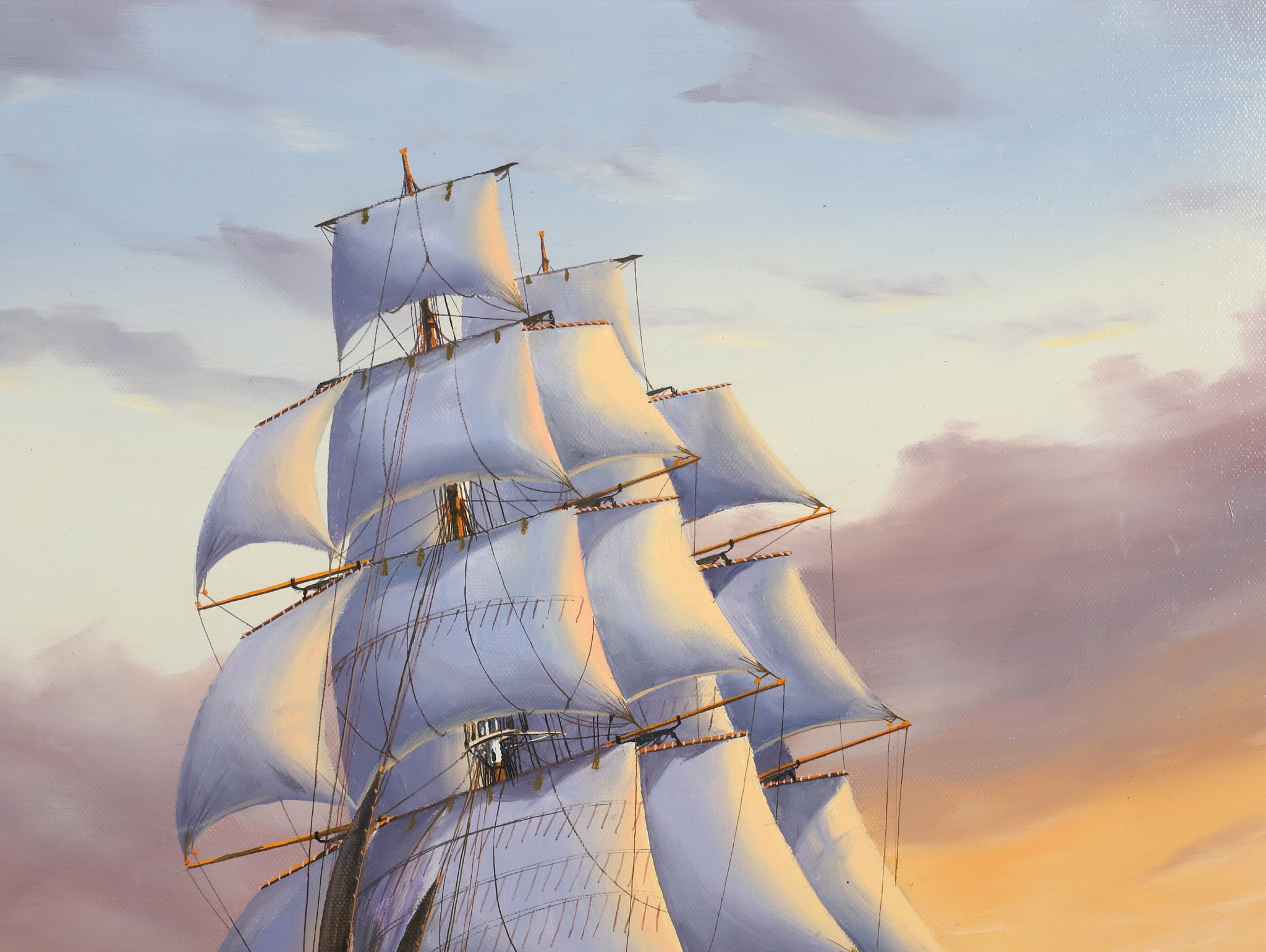 Artwork by Hans Skalagard, American Clipper Ship Flying Fish, Made of Oil On Canvas