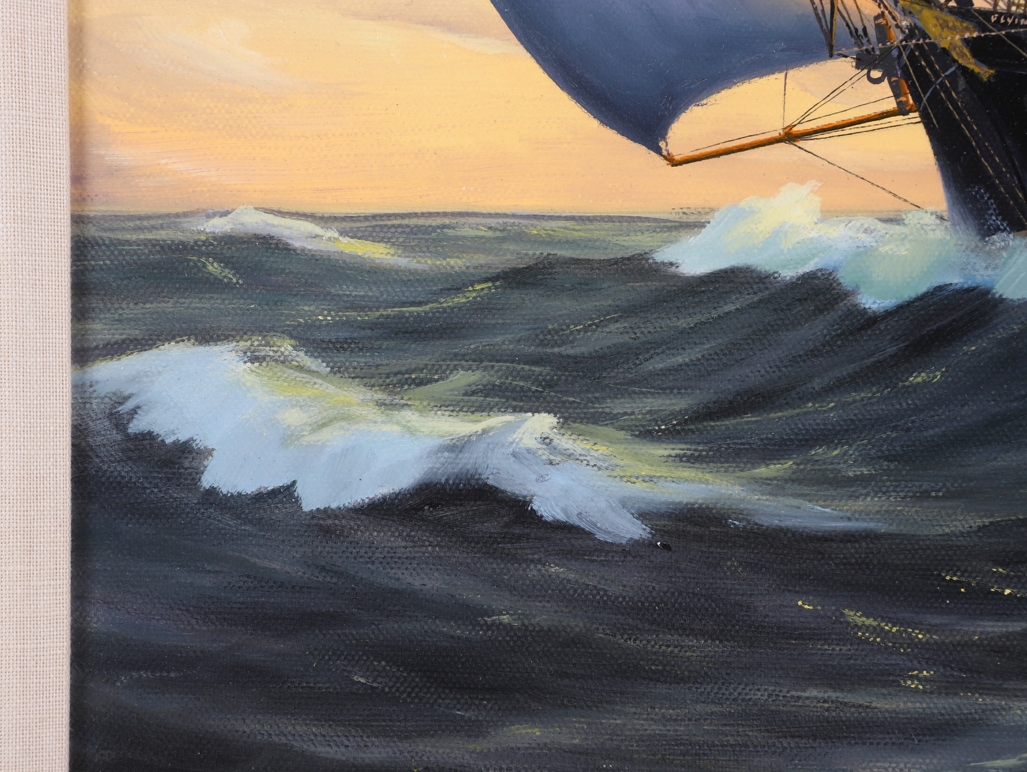 Artwork by Hans Skalagard, American Clipper Ship Flying Fish, Made of Oil On Canvas