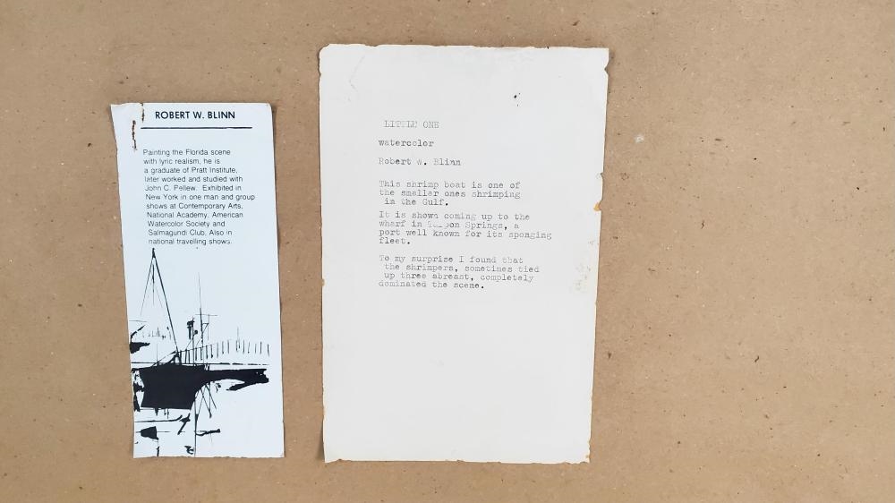 Artwork by Robert Blinn, Little One, Tarpon Springs, Florida Shrimp Boat, Made of Watercolor On Paper