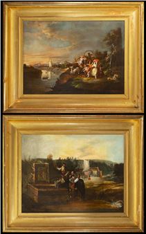 Spectacular Pair of Andalusian Costumbrist Scenes - Manuel Rodriguez de Guzman