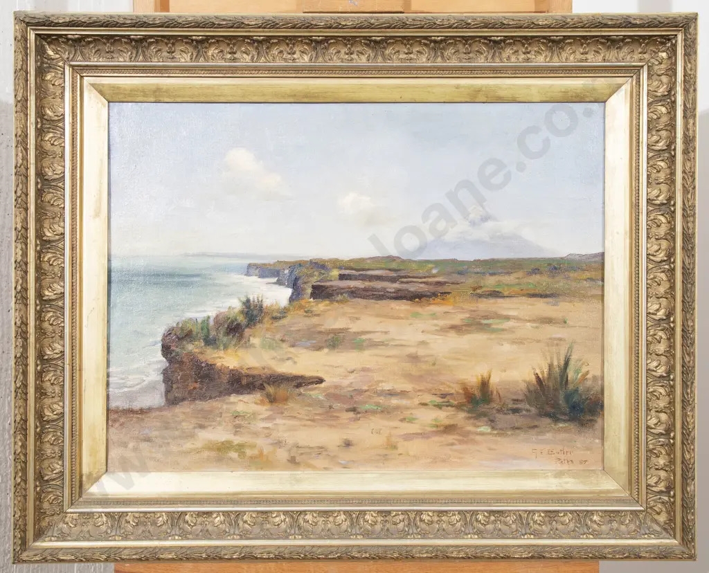George Edmund Butler | Mt Egmont (Taranaki) from the Cliffs at Patea ...