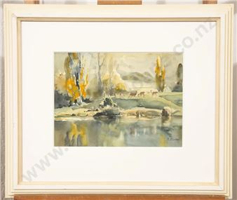 Forest Scene with Deer - Margaret Rhodes