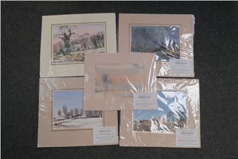 "Valley Farm, Hanworth", "Near Oulton", "Winter, Corpusty", "Near Corpusty Mill" and "Bur Valley Flood" - Peter Solly