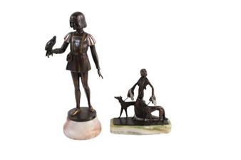 Two Art Deco style bronze effect figures - G. Jaeger