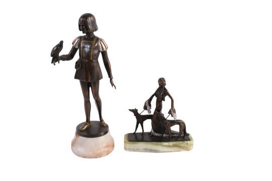 Two Art Deco style bronze effect figures - G. Jaeger