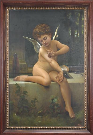 Cupid with butterfly by Charles Armor, circa 1844-1911