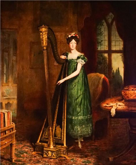 Sir George Hayter | Portrait of a Woman with a Harp | MutualArt
