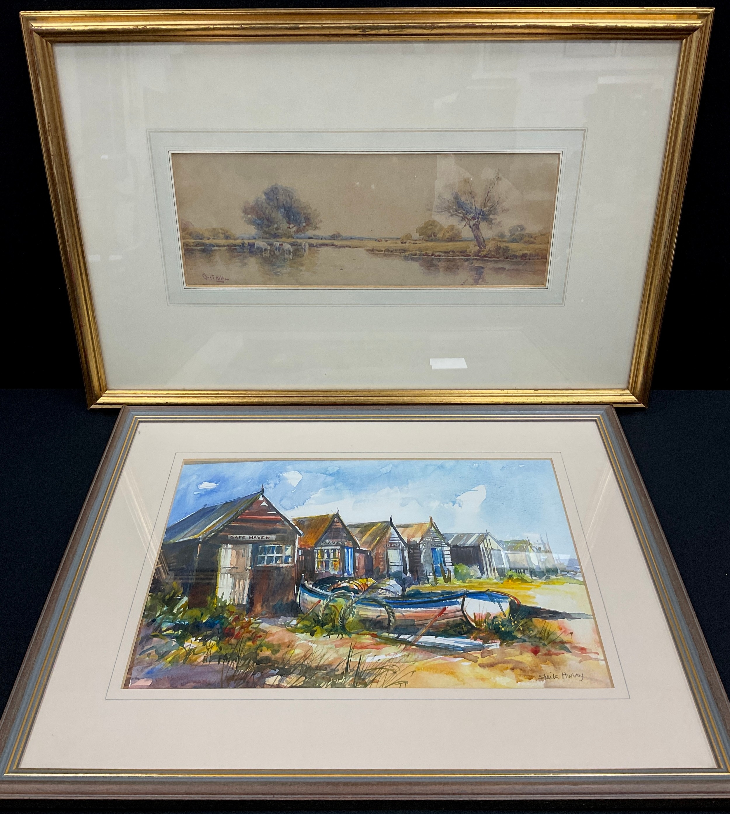 Artwork by Charles Frederick Allbon, Watering the Herd, Made of Watercolour