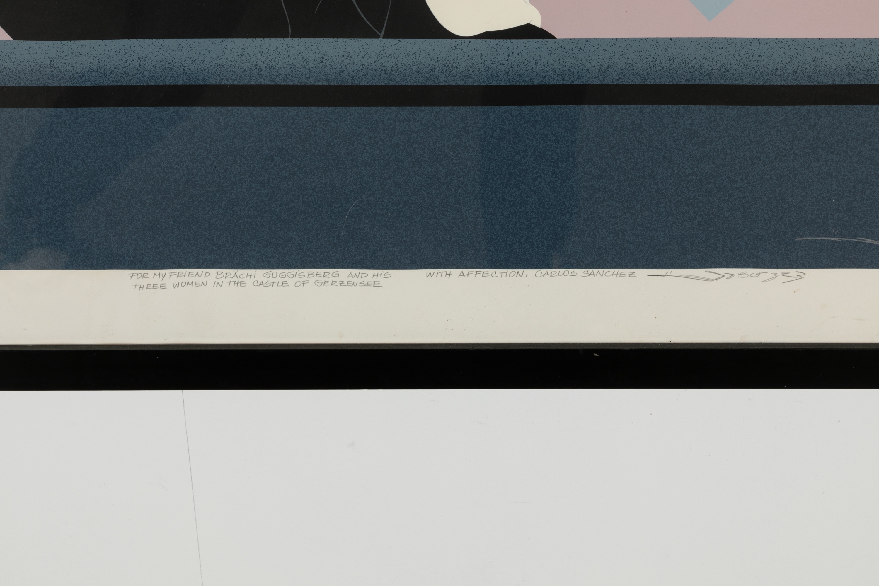 Artwork by Carlos Sanchez, A 1980s-style figure of a lady, Made of serigraph in colours