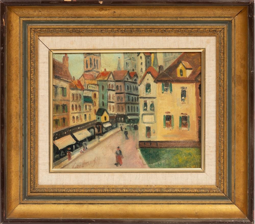 Artwork by Armand Guillaumin II, Ronen's Grocery Store, Made of Oil On Canvas Board