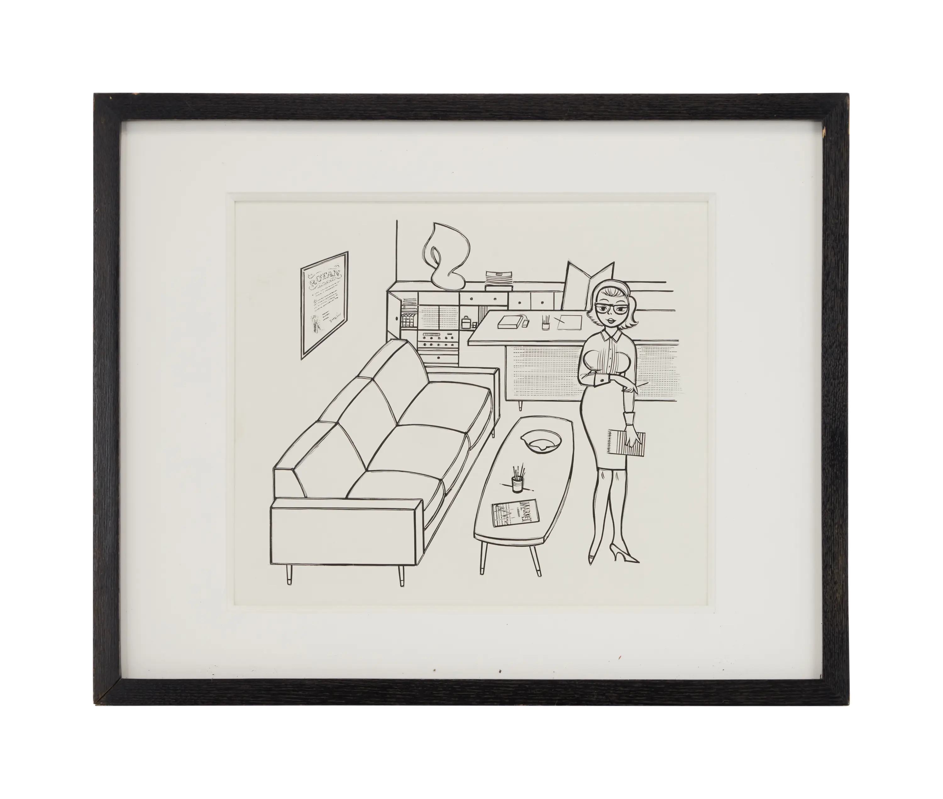 Artwork by Ralph William Creasman, The Playboy Coloring Book, Made of pen and ink on paper