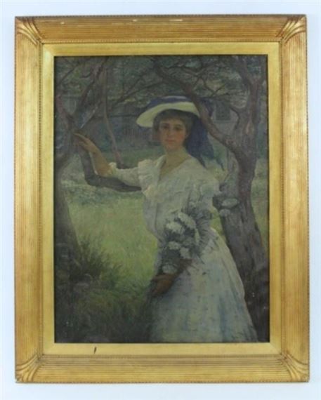 Lady with Flowers by Anna Lee Stacey, 1903