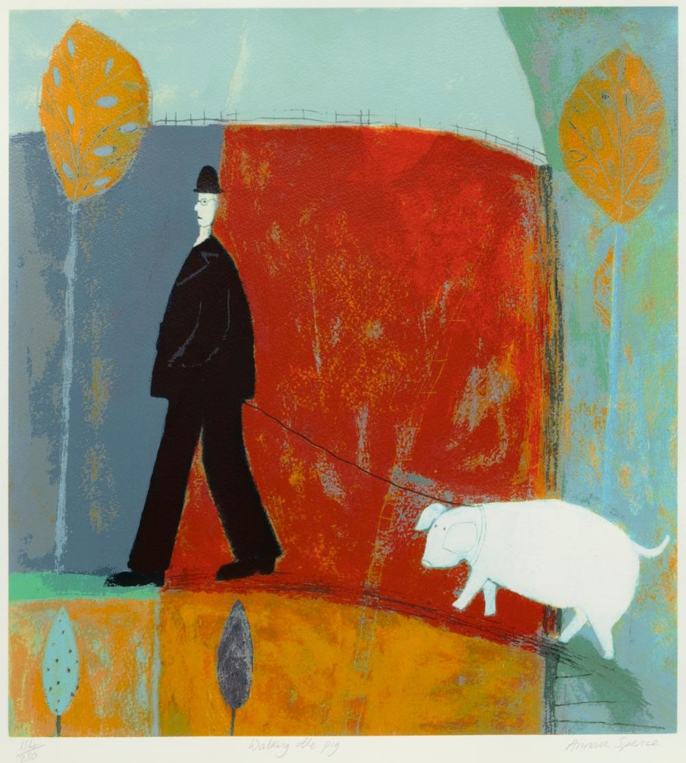 語学・辞書・学習参考書 annora spence paintings and prints Amazon.com: Walking the Dog 20x24 Framed Art Print by Spence