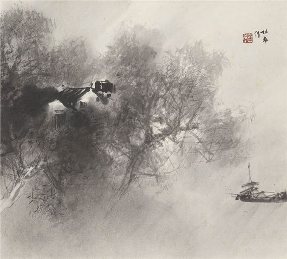 Lake and mountain rain by Seiho Takeuchi