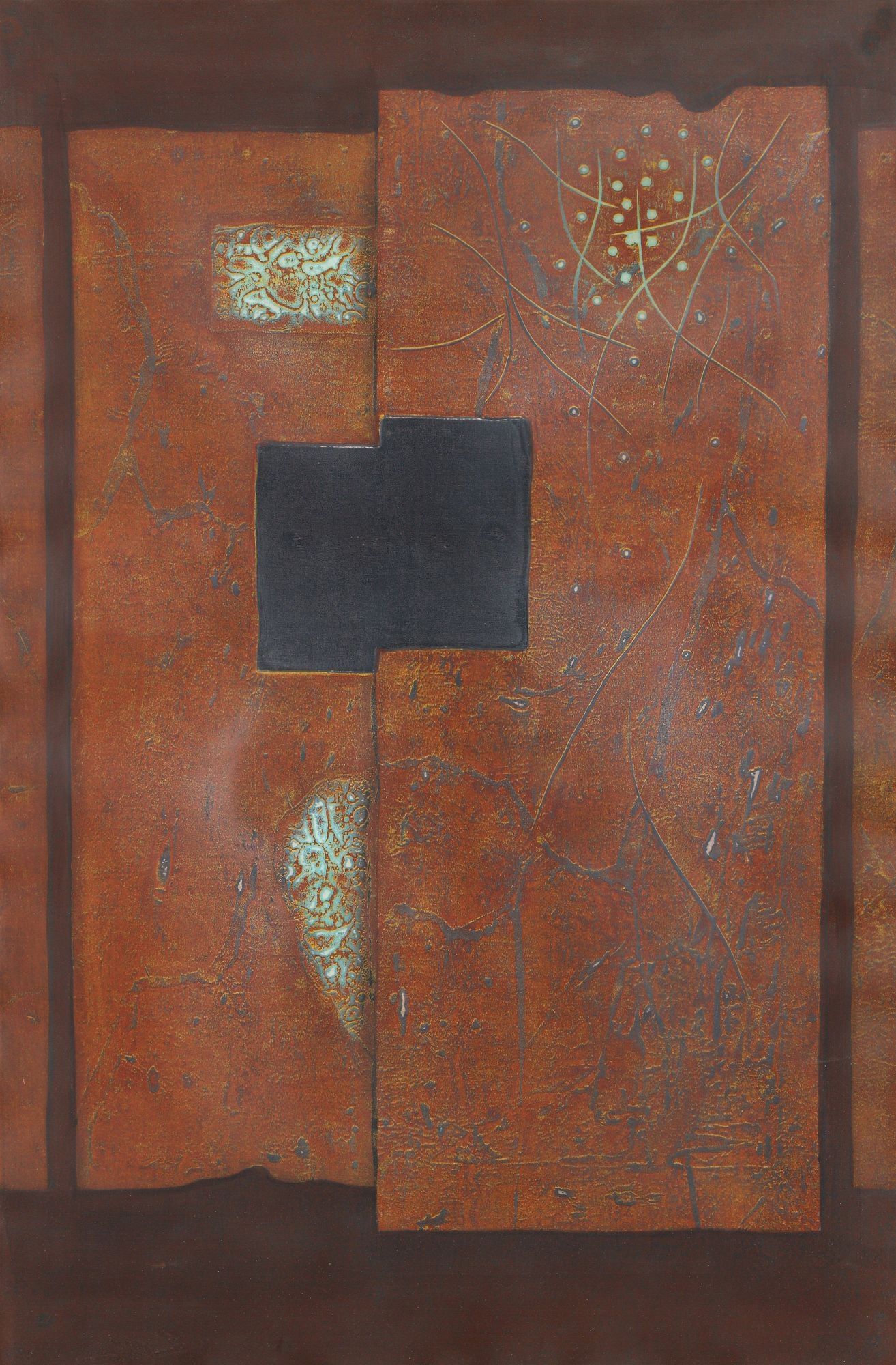 Artwork by Hiroyuki Tajima, Melodious Wall, Made of Color Woodblock Print