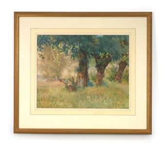 Figures in a summer meadow - Mary W. Drew
