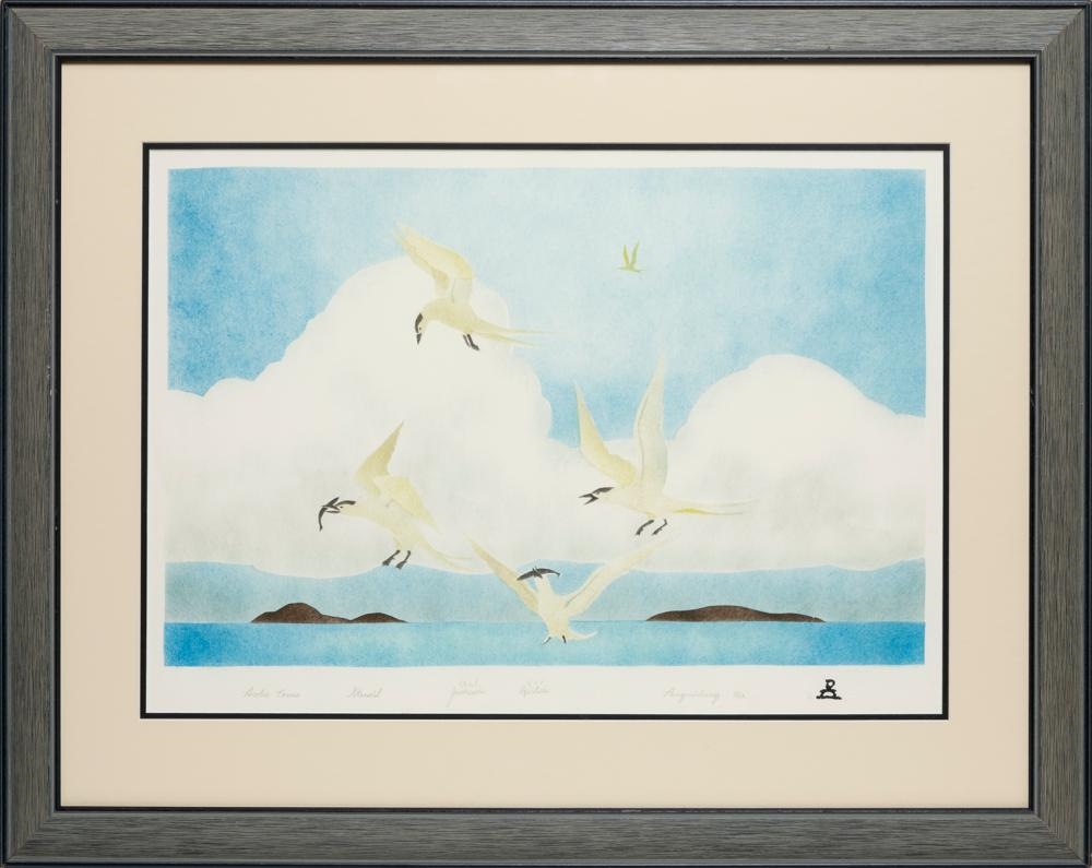 Artwork by Joanasie Papatsie, Arctic Terns, Made of Stencil Print On Paper