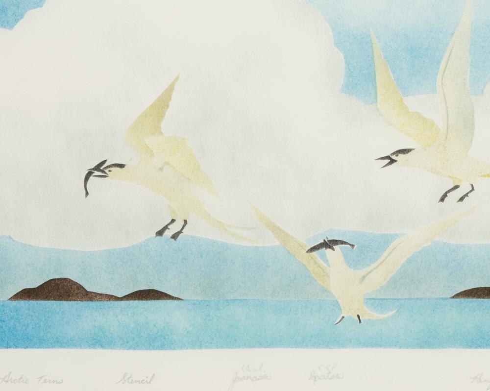 Artwork by Joanasie Papatsie, Arctic Terns, Made of Stencil Print On Paper
