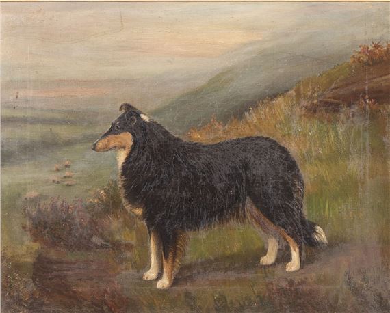 Henry Crowther | Rough Collie in a Mountain Landscape (1911) | MutualArt