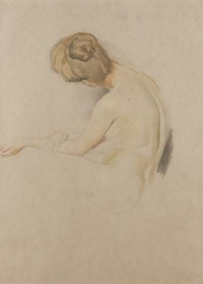 SEATED FEMALE NUDE, VIEWED FROM BEHIND - Otto Greiner