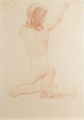 KNEELING BOY NUDE by Otto Greiner, circa 1905