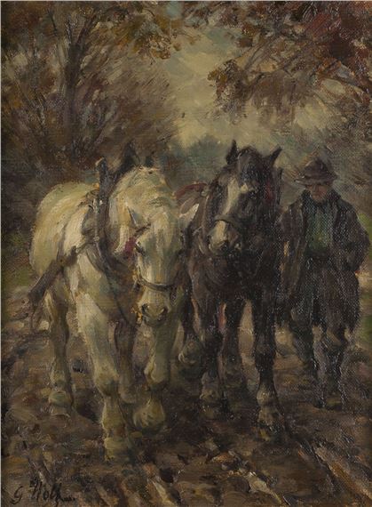 BAUER MIT PFERDEGESPANN - Georg Wolf