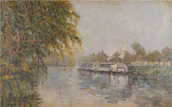 LASTKÄHNE AUF DER SEINE by Gastone Domergue, 1885-1927