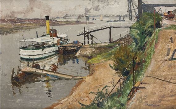 RHINE RIVERBANK NEAR DUSSELDORF - Alfred Rasenberger