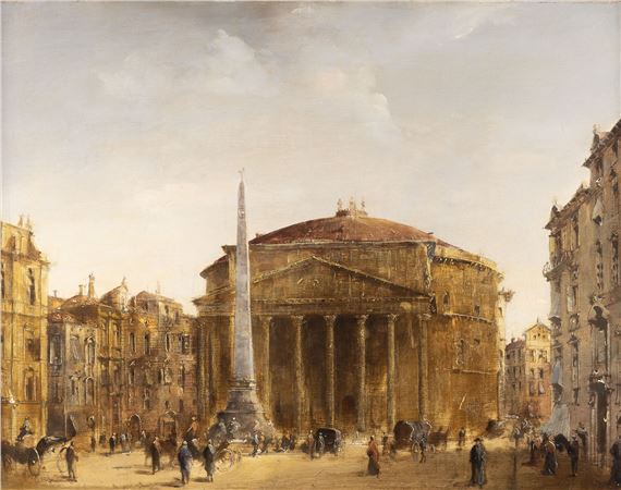 VIEW OF PIAZZA DELLA ROTONDA AND THE PANTHEON IN ROME - Peter Götz Pallmann