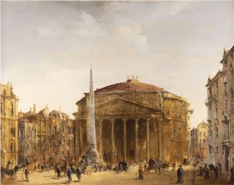 VIEW OF PIAZZA DELLA ROTONDA AND THE PANTHEON IN ROME - Peter Götz Pallmann