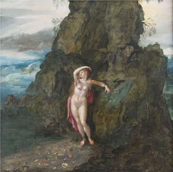 LANDSCAPE WITH PERSEUS AND ANGELICA ON THE ROCK - Hans Rottenhammer I