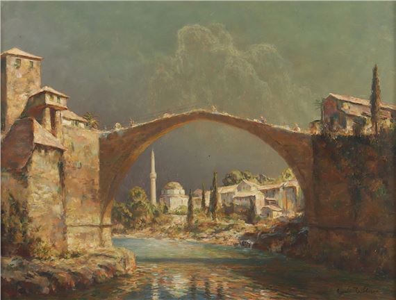 Blick auf die Alte Brücke in Mostar (Dalmatien - Louis Wöhner