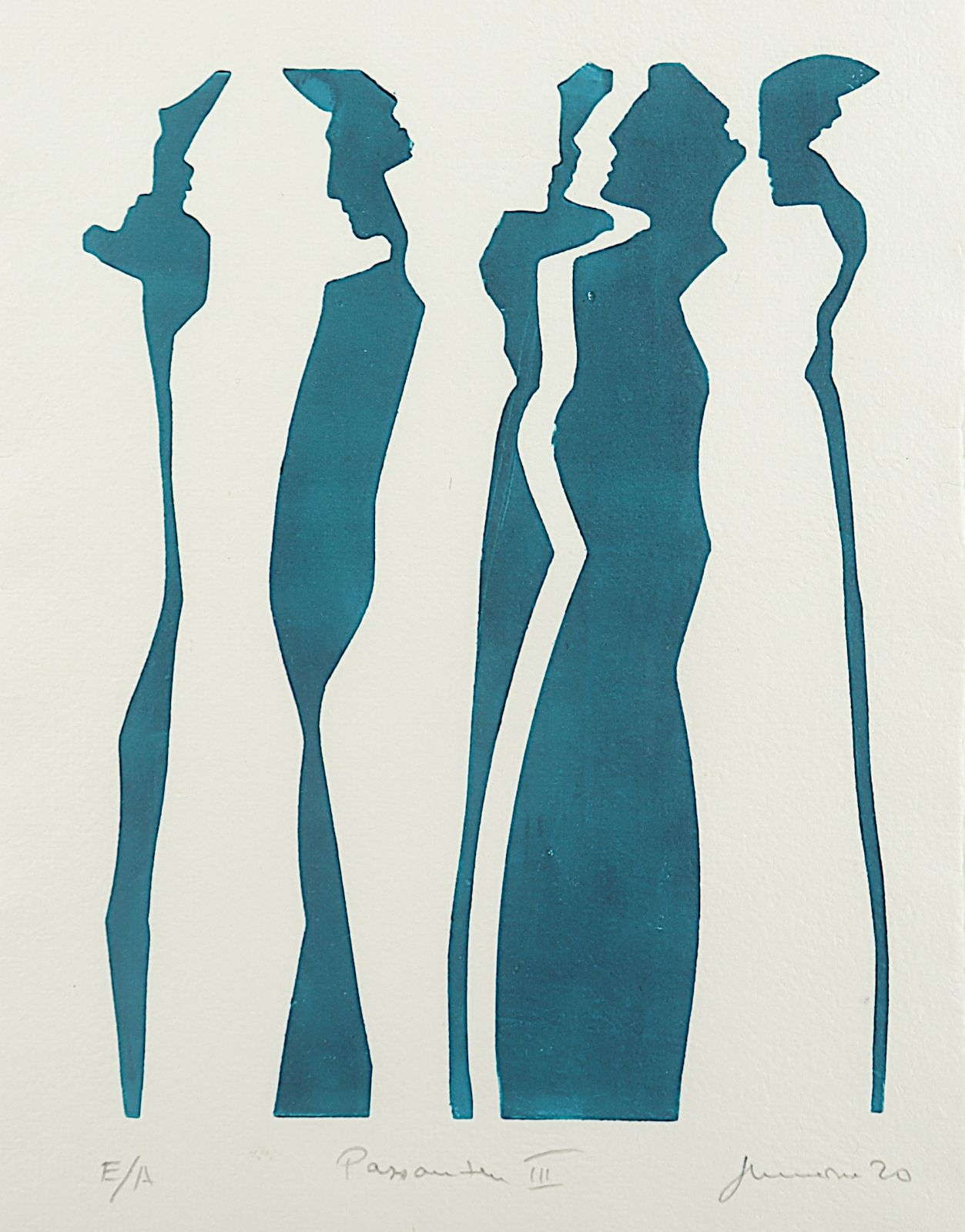 Artwork by Wolfgang Hunecke, zwei Arbeiten, Made of Original-Farblithografie/Hochdruckverfahren