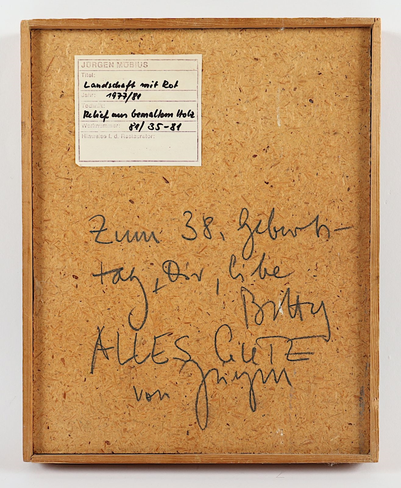 Artwork by Jürgen Möbius, O.T, Made of Relief Aus Bemaltem Holz