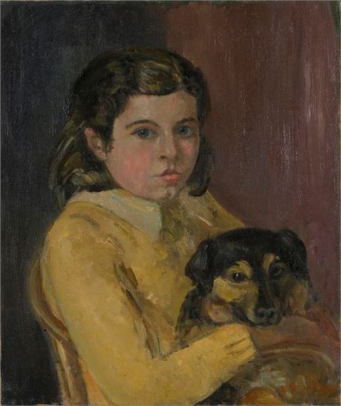 Fillette au chien by Andrée Seailles