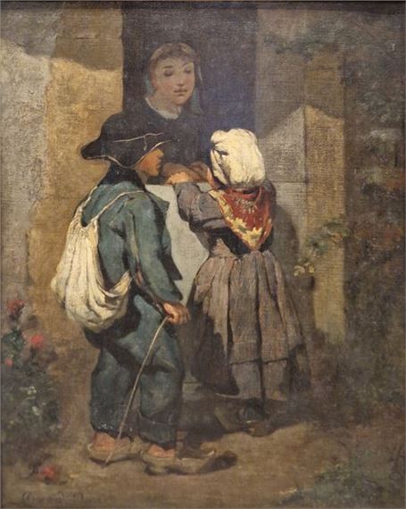 Young Peasant Woman and Two Children - Armand Doré