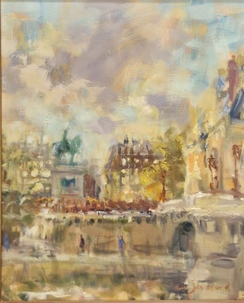 Artwork by Daniel du Janerand, Banks of the Pont-Neuf, Made of oil on canvas
